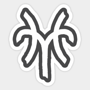 Aries and Pisces Double Zodiac Horoscope Signs (White) Sticker